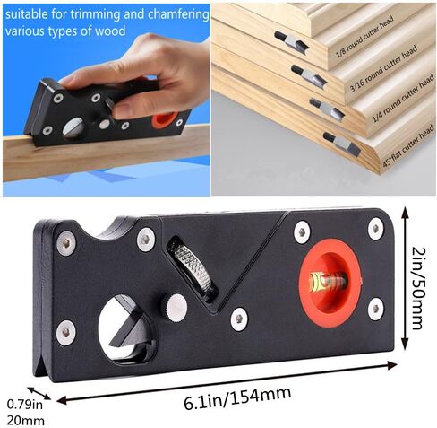 szhdxsy Combination upgrade-7 Cutter Heads Wood Planar carpenter's edge trimming tool, suitable for manual chamfering and planing of wood quick trimming,for Quick Edge Trimming and Chamfering,Black in Saudi Arabia