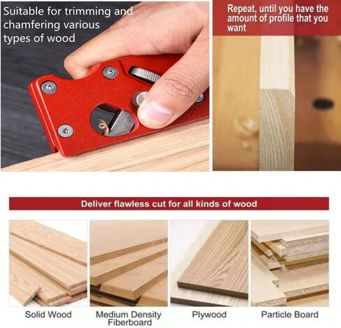 szhdxsy Combination upgrade-7 Cutter Heads Wood Planar carpenter's edge trimming tool, suitable for manual chamfering and planing of wood quick trimming,for Quick Edge Trimming and Chamfering,Black in Saudi Arabia