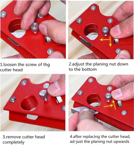 szhdxsy Combination upgrade-7 Cutter Heads Wood Planar carpenter's edge trimming tool, suitable for manual chamfering and planing of wood quick trimming,for Quick Edge Trimming and Chamfering,Black in Saudi Arabia