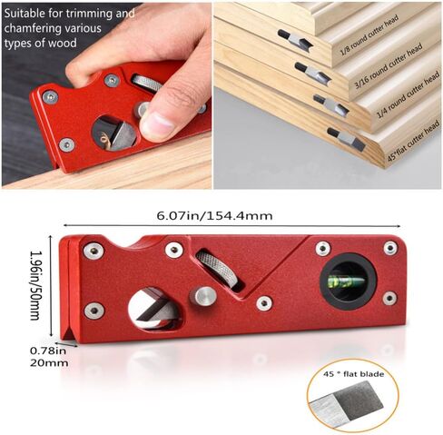 szhdxsy Combination upgrade-7 Cutter Heads Wood Planar carpenter's edge trimming tool, suitable for manual chamfering and planing of wood quick trimming,for Quick Edge Trimming and Chamfering,Black in Saudi Arabia