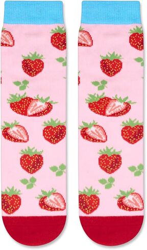 Zmart Funny Strawberry Socks For Teen Boys Girls Novelty Fruit Socks, Strawberry Gifts For Kids 7 to 10 Years, Purple, Strawberry Purplr, 7-12 Years in Saudi Arabia