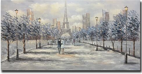 V-inspire art، 24 × 48 بوصة لوحة زيتية حديثة 100% مرسومة يدويًا بنمط ريفي تأثيث منزلي لوحة قماشية ديكور ثلاثي الأبعاد إطار لوحة جدارية تجريدية فن معلق in Kuwait