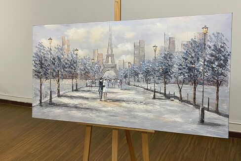 V-inspire art، 24 × 48 بوصة لوحة زيتية حديثة 100% مرسومة يدويًا بنمط ريفي تأثيث منزلي لوحة قماشية ديكور ثلاثي الأبعاد إطار لوحة جدارية تجريدية فن معلق in Kuwait