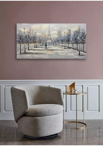 V-inspire art، 24 × 48 بوصة لوحة زيتية حديثة 100% مرسومة يدويًا بنمط ريفي تأثيث منزلي لوحة قماشية ديكور ثلاثي الأبعاد إطار لوحة جدارية تجريدية فن معلق in Kuwait