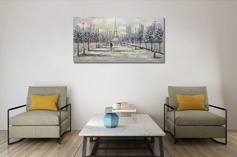 V-inspire art، 24 × 48 بوصة لوحة زيتية حديثة 100% مرسومة يدويًا بنمط ريفي تأثيث منزلي لوحة قماشية ديكور ثلاثي الأبعاد إطار لوحة جدارية تجريدية فن معلق in Kuwait