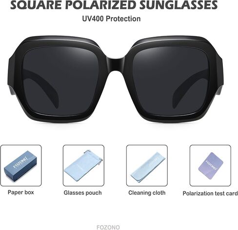 Fozono Trendy Square Polarized Sunglasses for Women Men Retro Luxury Vintage Sun Glasses UV400 FZN803 in Saudi Arabia