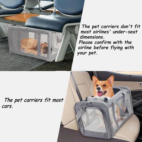 Atvobiy Cat Carriers Soft-Sided Pet Carrier for Large and Medium Cats 20 lbs, Dog Carriers for Small Dogs, Puppy Travel Bag with Big Storage Bag 4 Ventilated Windows, 3 Doors in Saudi Arabia