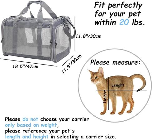 Atvobiy Cat Carriers Soft-Sided Pet Carrier for Large and Medium Cats 20 lbs, Dog Carriers for Small Dogs, Puppy Travel Bag with Big Storage Bag 4 Ventilated Windows, 3 Doors in Saudi Arabia