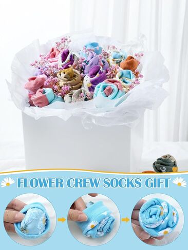 Cutecrop 10 Pairs Womens Flower Socks Colorful Dress Crew Socks Flower Art Funny Pattern Casual Socks Inspirational Socks for Women Christmas Birthday New Year Mother's Day Gift in Saudi Arabia