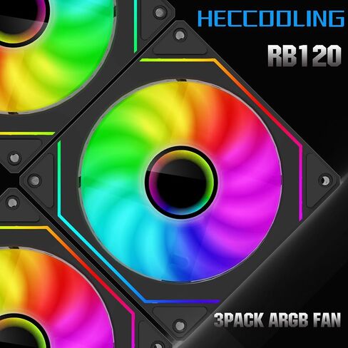 ARGB Fans 120mm PWM Fans 3PACK PC RGB Fans, RB120 PC PWM RGB Fans with 12V 4PIN pwm and 5V-3PIN ARGB Plug, Infinity Mirror ARGB Addressable Lighting - Slient Computer Fans for PC Cooler and Case in Saudi Arabia
