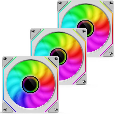 ARGB Fans 120mm PWM Fans 3PACK PC RGB Fans, RB120 PC PWM RGB Fans with 12V 4PIN pwm and 5V-3PIN ARGB Plug, Infinity Mirror ARGB Addressable Lighting - Slient Computer Fans for PC Cooler and Case in Saudi Arabia