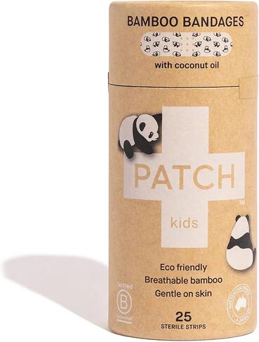 مجموعة ضمادات لاصقة من الخيزران الطبيعي أثناء التنقل من باتش كيدز للبشرة الحساسة، ضمادات صديقة للبيئة مضادة للحساسية، ضمادات للبشرة الحساسة للأولاد والبنات مع مطبوعات لطيفة، 29 قيراط in Kuwait