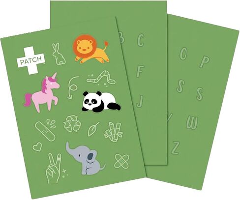 مجموعة ضمادات لاصقة من الخيزران الطبيعي أثناء التنقل من باتش كيدز للبشرة الحساسة، ضمادات صديقة للبيئة مضادة للحساسية، ضمادات للبشرة الحساسة للأولاد والبنات مع مطبوعات لطيفة، 29 قيراط in Kuwait