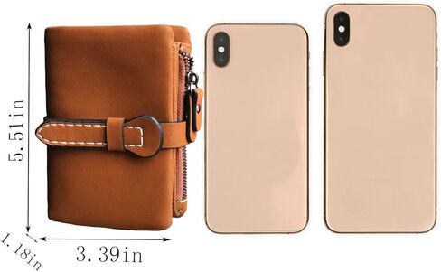 AOXONEL Women's Small Bifold Leather wallet Rfid blocking Ladies Wristlet with Card holder id window Coin Purse in Kuwait