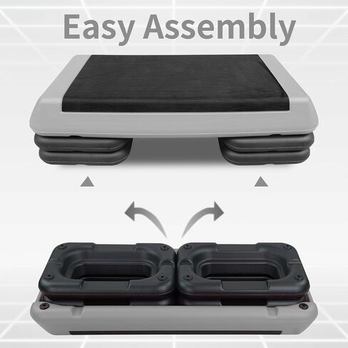 Adjustable Aerobic Stepper Workout Step with 4 Risers Fitness & Exercise Platform Trainer in Kuwait