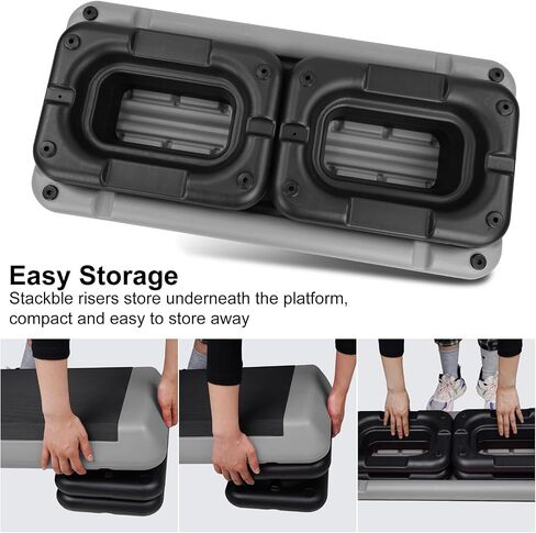 Adjustable Aerobic Stepper Workout Step with 4 Risers Fitness & Exercise Platform Trainer in Kuwait