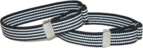 CTM® Elastic Black and White Pinstripe Adjustable Sleeve Garter in Saudi Arabia