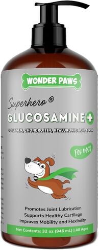 Premium Liquid Glucosamine for Dogs – Extra Strength Joint Support, Flexibility, Cartilage & Mobility - Hip and Joint Supplement with Chondroitin, MSM, Collagen & Hyaluronic Acid - All Ages (16 oz) in Saudi Arabia