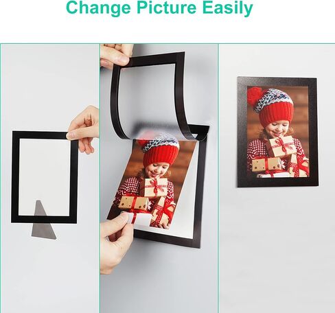 CRUGLA 8.5 x 11 Magnetic Picture Frame 12 Packs, Kids Artwork Frame Changeable, Magnetic Sheet with Self Adhesive Backing, Document Sign Paper Holder Poster Certificate Frame Bulk for Refrigerator in Kuwait