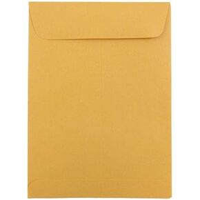 JAM PAPER 5 1/2 x 7 1/2 Open End Catalog Envelopes - Brown Kraft Manila - 50/Pack