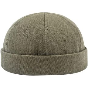 Gogobear Men's Cotton Brimless Hats Vintage Rolled Cuff Adjustable Street Casual Docker Beanie Skull Caps