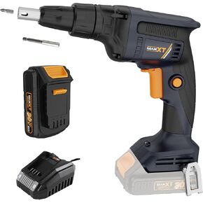 20V Drywall Screw Gun Brushless, MAXXT Cordless Lithium-Ion Brushless Drywall Screwdriver 5000RPM with Collated Drywall Attachment（Included 2.0Ah Battery and Charger）
