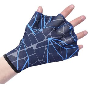Swimming Glove Nylon Webbed Aquatic Glove Open Finger Elastic Water Training Paddle Adjustable Diving Hand Swim Gear Glove for Men Women Fitness Surfing Sport Hand Fin Diving Hand Web Equipment