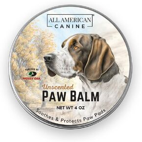 All American Canine Natural Paw Balm - Dog Paw Balm Soother, Protects and Heals Dry, Tender, or Cracked Paws - Non-Toxic & Hypoallergenic - (Paw Balm, 4 Oz Tin) – Unscented in Kuwait