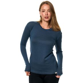 Merino Wool Base Layer Women - 100% Merino Wool Shirt Women Thermal Underwear Long Sleeve T-Shirt for Hiking (Small, 170 Teak Beige)