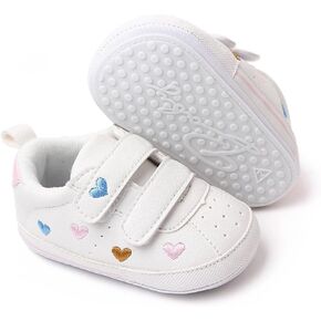 eitwo 2Pairs Baby Shoes,Boys Girls Non-Slip Rubber Sole Sneakers,Unisex Infant Soft Lightweight First Walking Crib Shoes