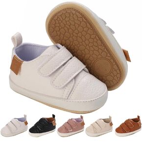eitwo 2Pairs Baby Shoes,Boys Girls Non-Slip Rubber Sole Sneakers,Unisex Infant Soft Lightweight First Walking Crib Shoes