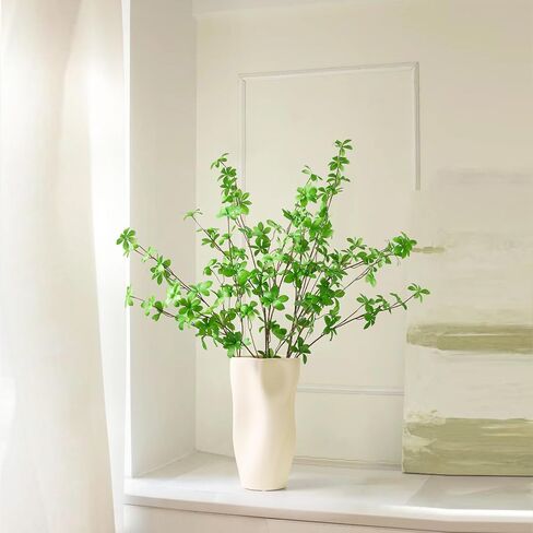 الفايكنج باندا الخضرة الاصطناعية من الحرير الصناعي ينبع فروع الأغصان لحفل الزفاف المركزية مزهرية غرفة المعيشة ديكور المنزل النباتات وهمية 31 بوصة 3 قطع (البلاستيك) in Kuwait