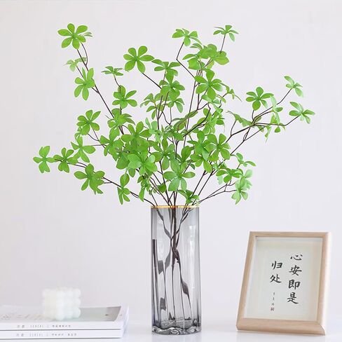 الفايكنج باندا الخضرة الاصطناعية من الحرير الصناعي ينبع فروع الأغصان لحفل الزفاف المركزية مزهرية غرفة المعيشة ديكور المنزل النباتات وهمية 31 بوصة 3 قطع (البلاستيك) in Kuwait