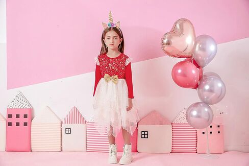 VIKITA Toddler Girls Knitted Sweater Button Up Long Sleeve Tops Sequin Crewneck Knitted Jacket for Winter in Kuwait