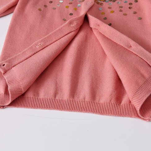 VIKITA Toddler Girls Knitted Sweater Button Up Long Sleeve Tops Sequin Crewneck Knitted Jacket for Winter in Kuwait