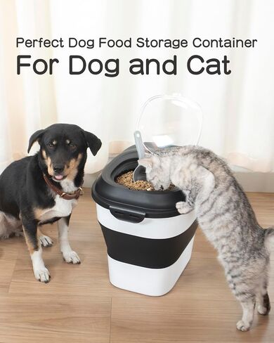 HOYTAMDAR 13 Lbs Dog Food Container，Collapsible Dog Food Storage with Airtight Lid ，Silicone Pet Bowl and Dog Food Scoop，Cat Food Storage container Dry Food for Pets, Rice,Cereal in Saudi Arabia