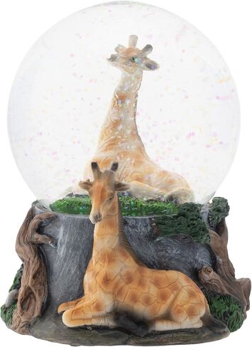 Elanze Designs Elephant Pride Family 100MM Sturdy Wind Up Musical Glitter Water Snow Globe Magical Tabletop Dresser Nightstand Figurine Decoration Plays Tune Born Free in Kuwait