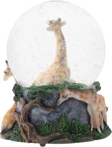 Elanze Designs Elephant Pride Family 100MM Sturdy Wind Up Musical Glitter Water Snow Globe Magical Tabletop Dresser Nightstand Figurine Decoration Plays Tune Born Free in Kuwait