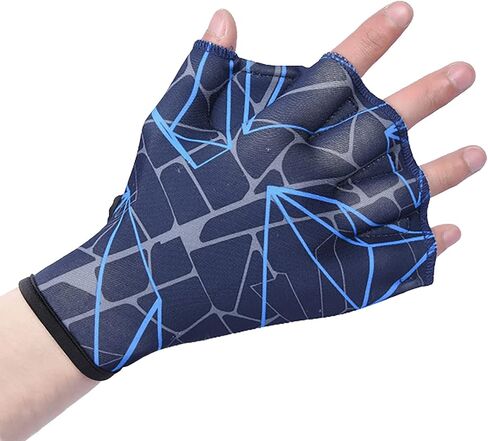 Swimming Glove Nylon Webbed Aquatic Glove Open Finger Elastic Water Training Paddle Adjustable Diving Hand Swim Gear Glove for Men Women Fitness Surfing Sport Hand Fin Diving Hand Web Equipment in Saudi Arabia
