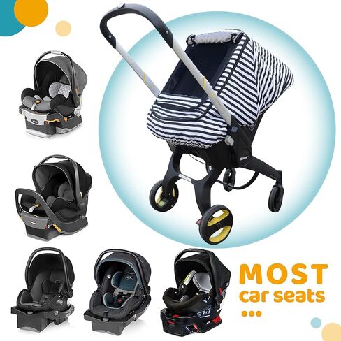 Car Seat Covers for Babies,Baby Car Seat Cover for Boys Girls,Windproof Infant Carseat Cover,Kick-Proof Car Seat Canopy with Breathable Mesh Peep Window(Grey Stripe) in Kuwait