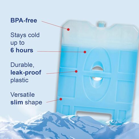 Sport Temp Reusable Jumbo Ice Pack (Set of 4) Long Lasting - Perfect for Keeping Food Or Beverages Cold, Coolers, Camping, Beach Coolers, Hiking & More. Clear Blue. in Saudi Arabia
