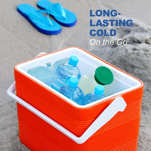 Sport Temp Reusable Jumbo Ice Pack (Set of 4) Long Lasting - Perfect for Keeping Food Or Beverages Cold, Coolers, Camping, Beach Coolers, Hiking & More. Clear Blue. in Saudi Arabia