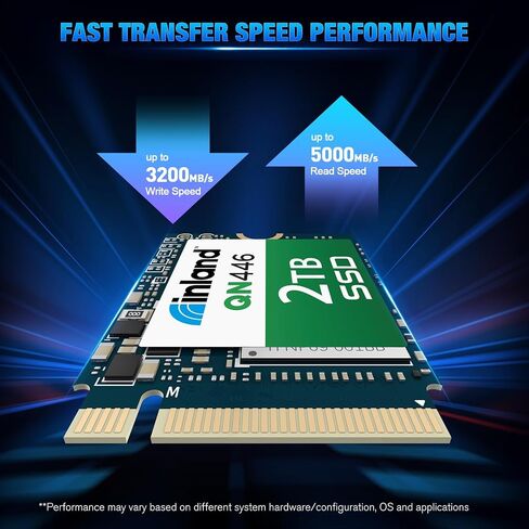 INLAND M.2 2242 1TB SSD NVMe PCIe Gen 3x4 محرك أقراص الحالة الصلبة الداخلي ثلاثي الأبعاد NAND TLC سرعة قراءة/كتابة تصل إلى 2,400/2,100 ميجابايت/ثانية in Saudi Arabia