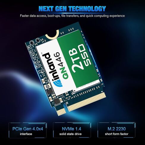 INLAND M.2 2242 1TB SSD NVMe PCIe Gen 3x4 محرك أقراص الحالة الصلبة الداخلي ثلاثي الأبعاد NAND TLC سرعة قراءة/كتابة تصل إلى 2,400/2,100 ميجابايت/ثانية in Saudi Arabia
