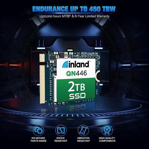 INLAND M.2 2242 1TB SSD NVMe PCIe Gen 3x4 محرك أقراص الحالة الصلبة الداخلي ثلاثي الأبعاد NAND TLC سرعة قراءة/كتابة تصل إلى 2,400/2,100 ميجابايت/ثانية in Saudi Arabia
