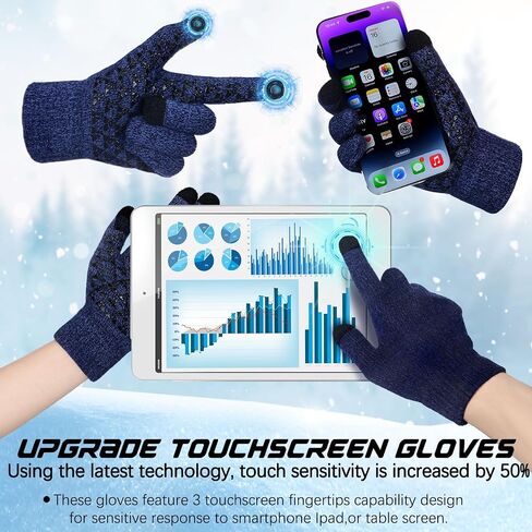 Newcotte 4 Pair Winter Gloves for Men Women Touch Screen Texting Warm Gloves Anti Slip Thermal Gloves in Saudi Arabia