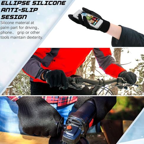 Newcotte 4 Pair Winter Gloves for Men Women Touch Screen Texting Warm Gloves Anti Slip Thermal Gloves in Saudi Arabia