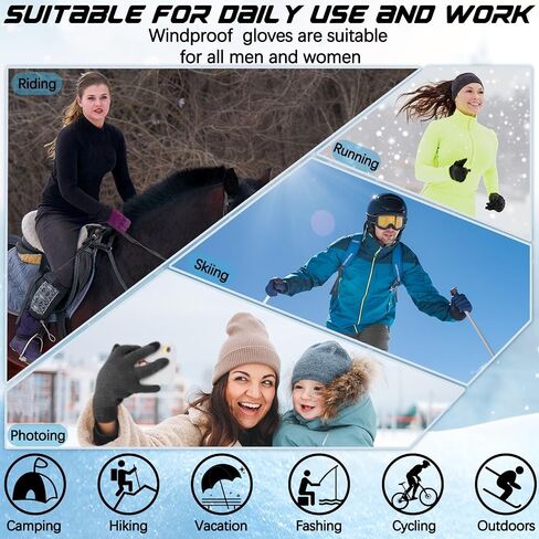 Newcotte 4 Pair Winter Gloves for Men Women Touch Screen Texting Warm Gloves Anti Slip Thermal Gloves in Saudi Arabia