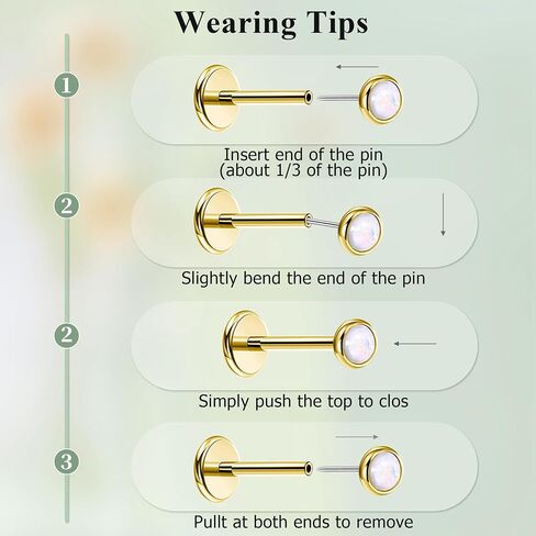 NICEIGHT 18Pairs 20G 316L Stainless Steel Threadless Push in Stud Earrings for Women Men Flat Back Cartilage Stud Earring Helix Tragus Stud CZ Heart Moon Star Ear Stud Piercing Jewelry in Kuwait