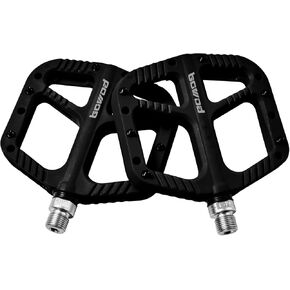 MTB Pedals Flat Mountain Bike Pedals Adult, Light and Wide Nylon Composite Bicycle Platform Pedal w Grippy Pins, 9/16" Cr-Mo Spindle 2 Bearings, Clipless Pedals for BMX Gravel Road E.Bike 9/16"